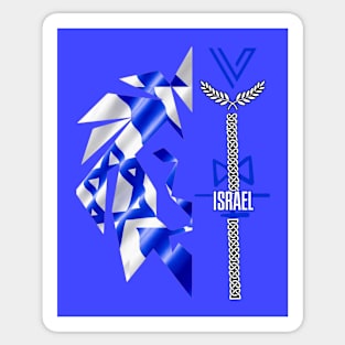 Half head of a Viking lion - Israel flag Sticker